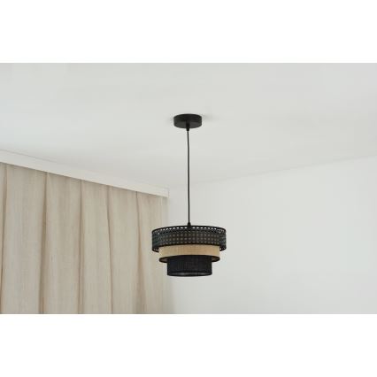 Brilagi - Pakabinamas sietynas DAKOTA LUNETA 1xE27/15W/230V diametras 25 cm juoda/smėlio spalva