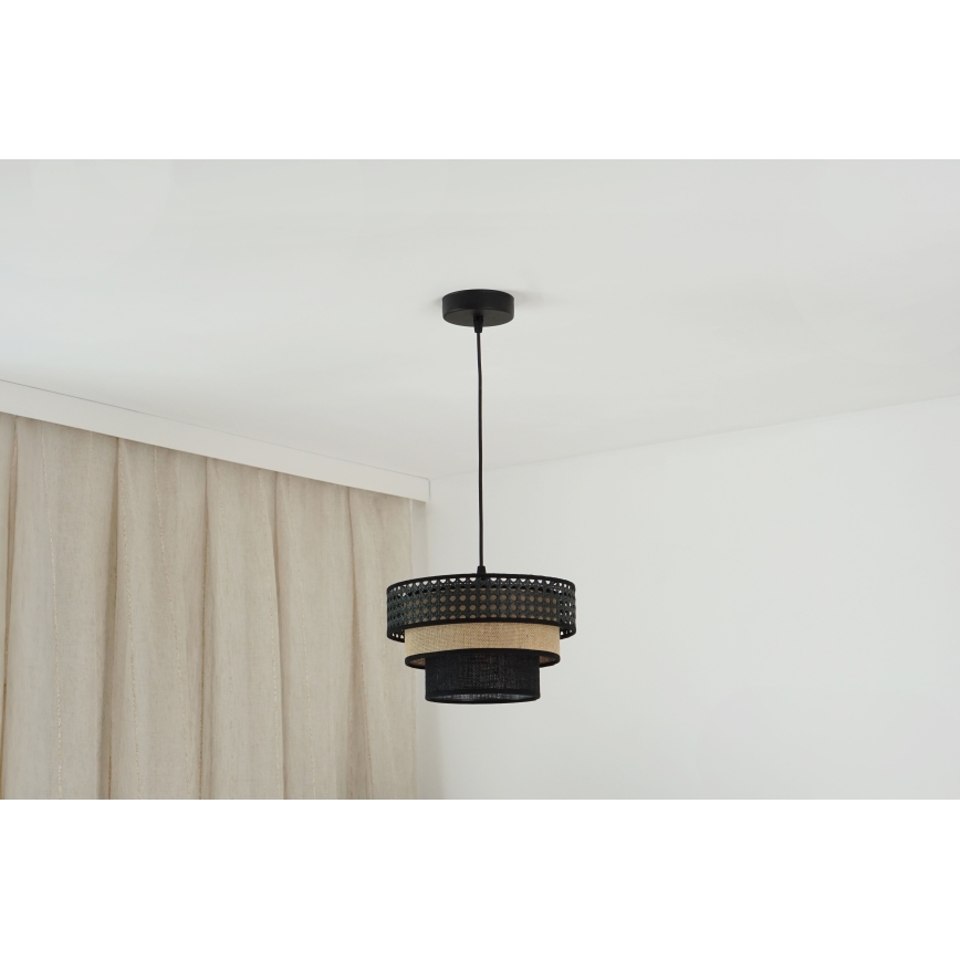Brilagi - Pakabinamas sietynas DAKOTA LUNETA 1xE27/15W/230V diametras 25 cm juoda/smėlio spalva