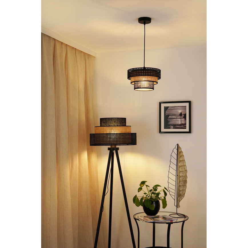Brilagi - Pakabinamas sietynas DAKOTA LUNETA 1xE27/15W/230V diametras 25 cm juoda/smėlio spalva