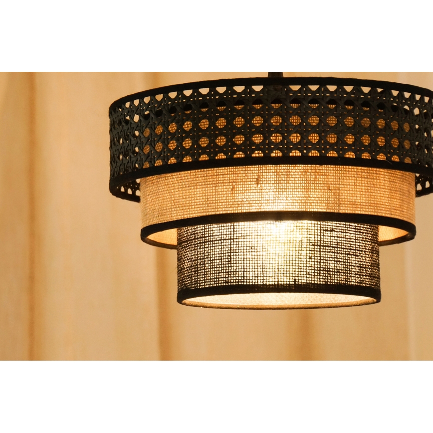 Brilagi - Pakabinamas sietynas DAKOTA LUNETA 1xE27/15W/230V diametras 25 cm juoda/smėlio spalva