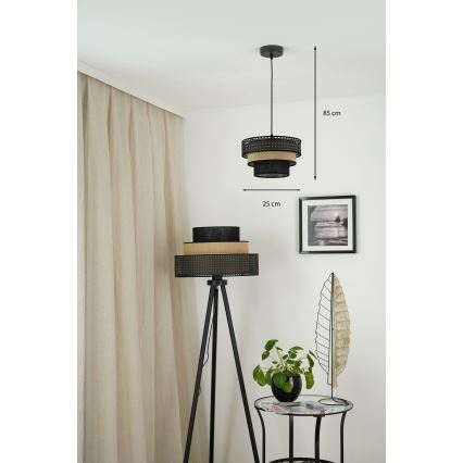 Brilagi - Pakabinamas sietynas DAKOTA LUNETA 1xE27/15W/230V diametras 25 cm juoda/smėlio spalva