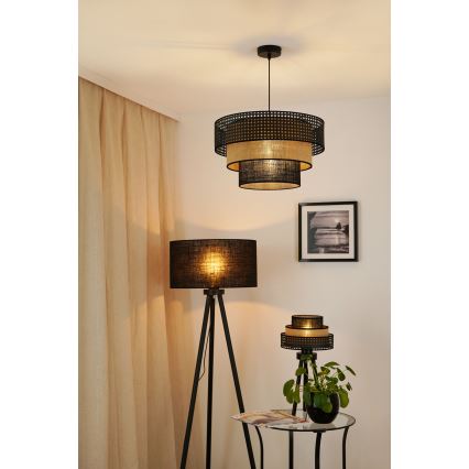 Brilagi - Pakabinamas sietynas DAKOTA LUNETA 1xE27/15W/230V diametras 45 cm juoda/smėlio spalva
