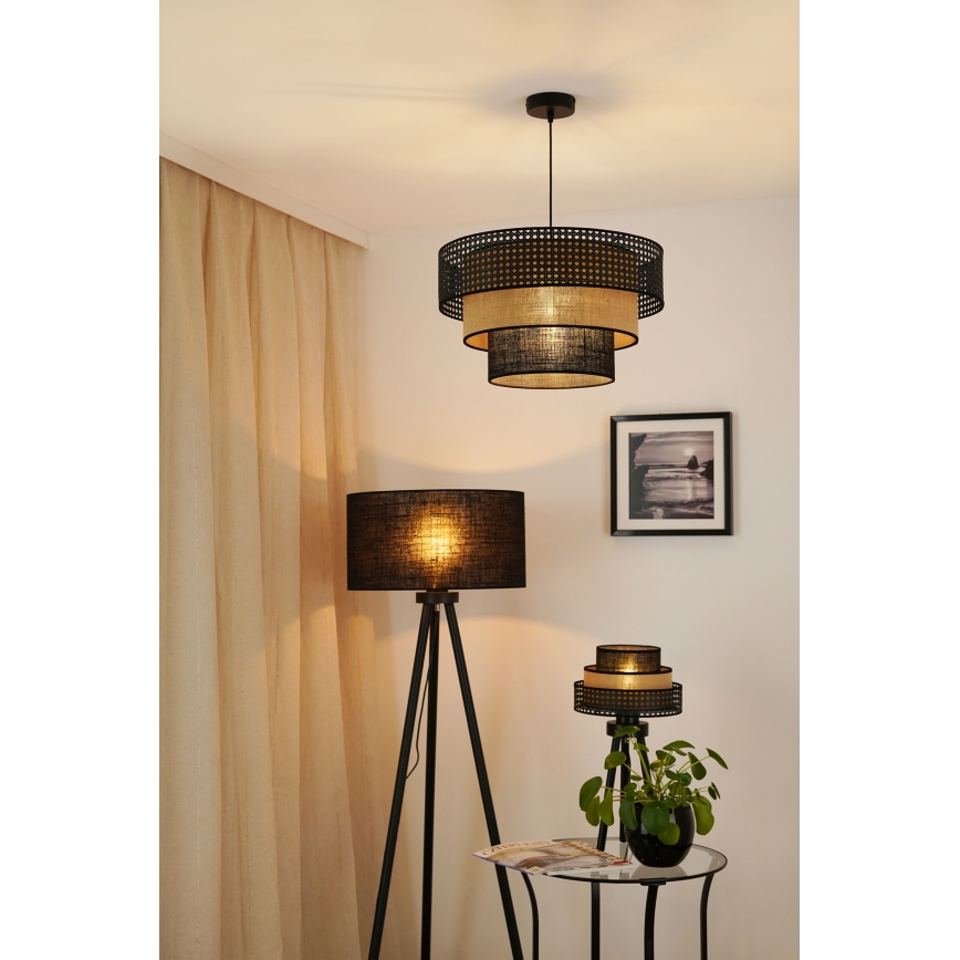 Brilagi - Pakabinamas sietynas DAKOTA LUNETA 1xE27/15W/230V diametras 45 cm juoda/smėlio spalva