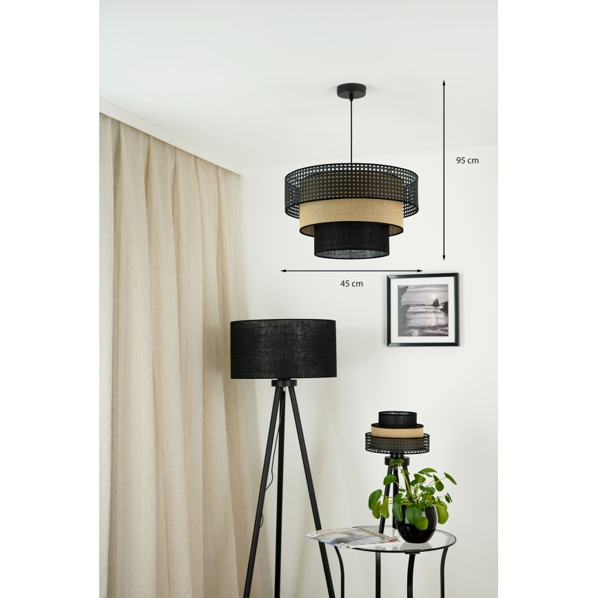 Brilagi - Pakabinamas sietynas DAKOTA LUNETA 1xE27/15W/230V diametras 45 cm juoda/smėlio spalva