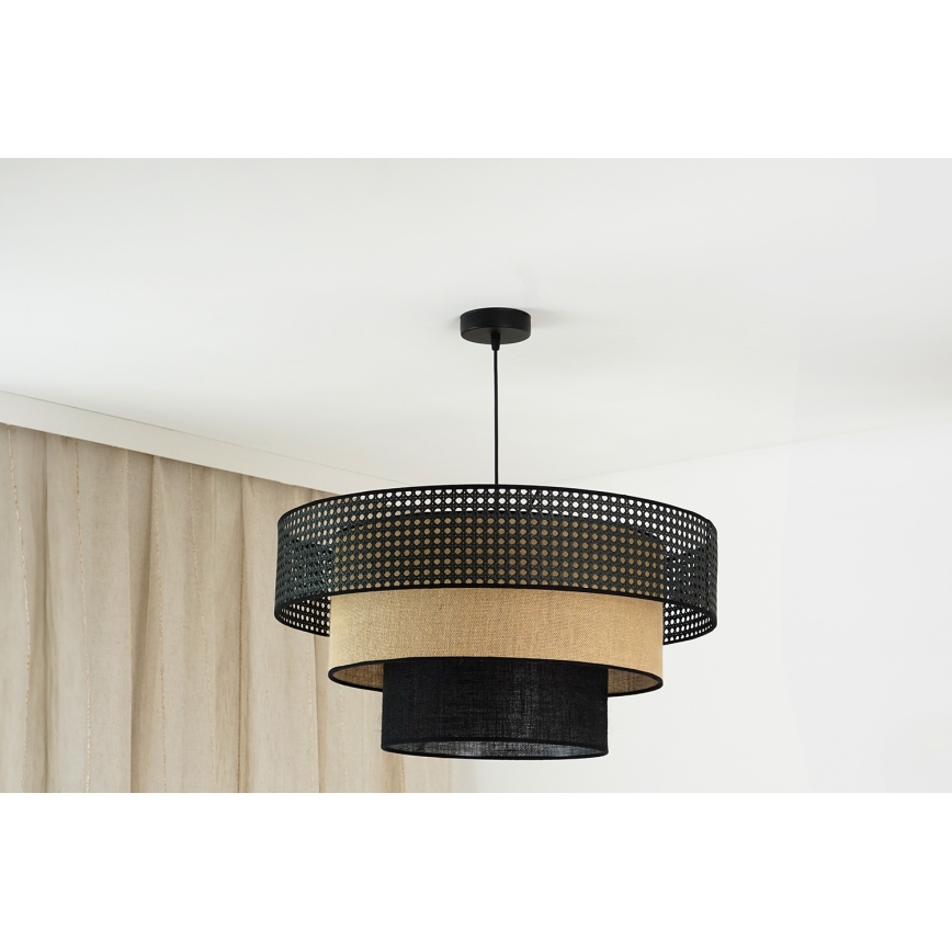 Brilagi - Pakabinamas sietynas DAKOTA LUNETA 1xE27/15W/230V diametras 60 cm juoda/smėlio spalva