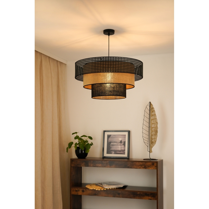 Brilagi - Pakabinamas sietynas DAKOTA LUNETA 1xE27/15W/230V diametras 60 cm juoda/smėlio spalva
