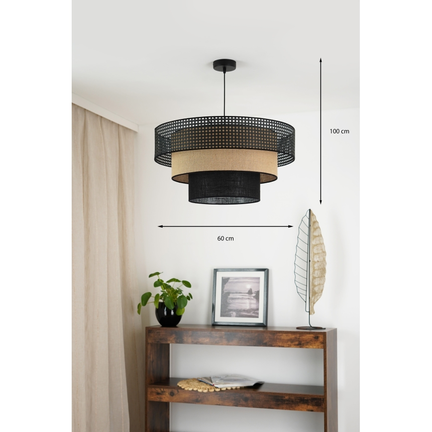 Brilagi - Pakabinamas sietynas DAKOTA LUNETA 1xE27/15W/230V diametras 60 cm juoda/smėlio spalva