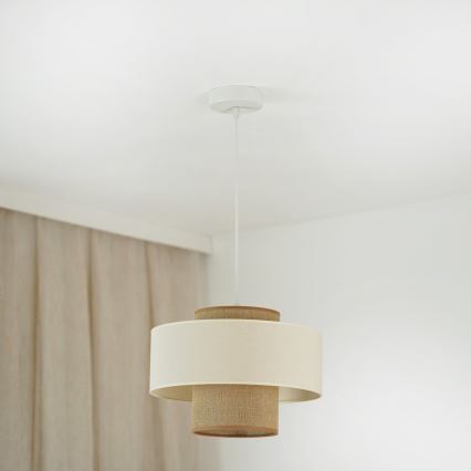 Brilagi - Pakabinamas sietynas DALLAS 1xE27/15W/230V diametras 30 cm ruda/kreminė/balta