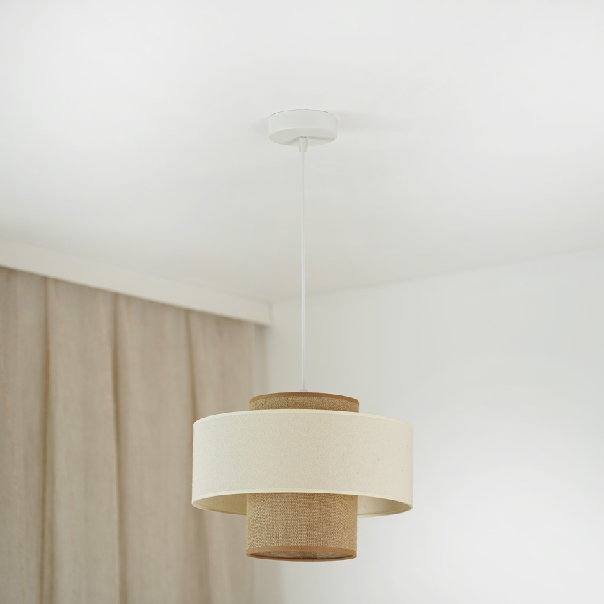 Brilagi - Pakabinamas sietynas DALLAS 1xE27/15W/230V diametras 30 cm ruda/kreminė/balta