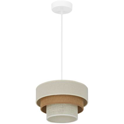 Brilagi - Pakabinamas sietynas DENVER LUNETA 1xE27/15W/230V diametras 25 cm smėlio spalva/ruda/kreminė