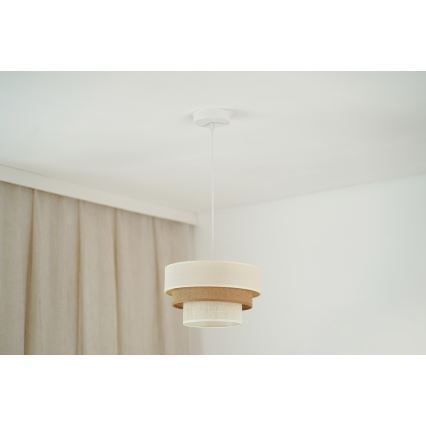 Brilagi - Pakabinamas sietynas DENVER LUNETA 1xE27/15W/230V diametras 25 cm smėlio spalva/ruda/kreminė