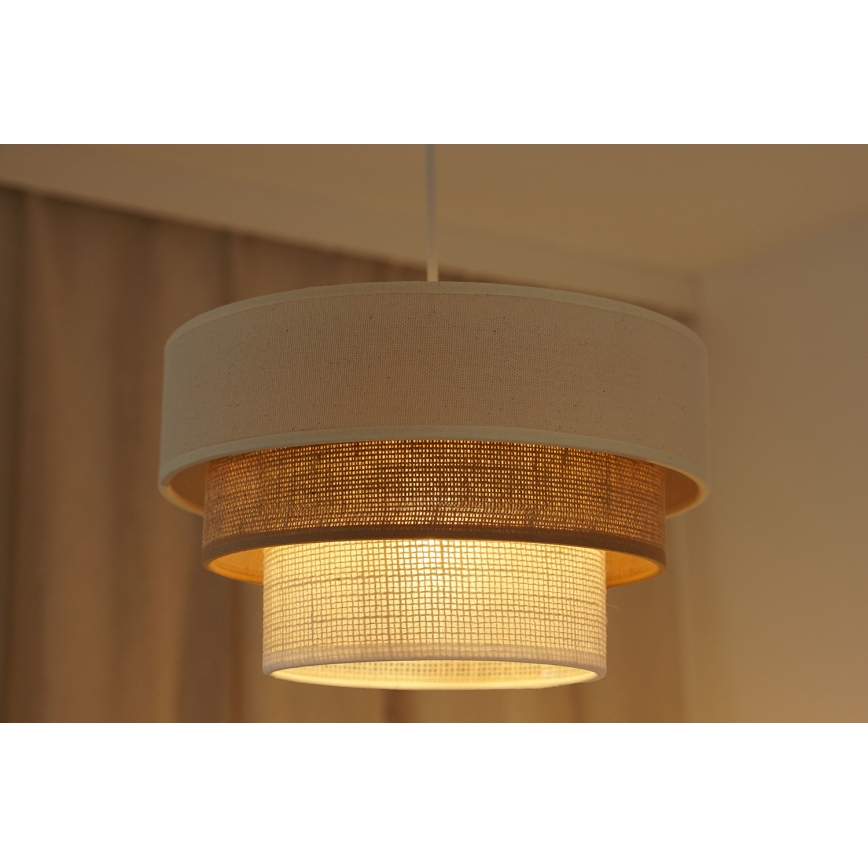 Brilagi - Pakabinamas sietynas DENVER LUNETA 1xE27/15W/230V diametras 25 cm smėlio spalva/ruda/kreminė