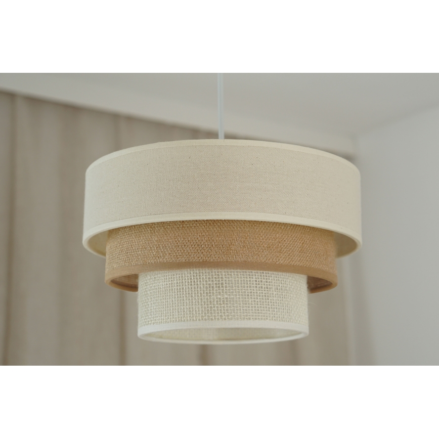 Brilagi - Pakabinamas sietynas DENVER LUNETA 1xE27/15W/230V diametras 25 cm smėlio spalva/ruda/kreminė