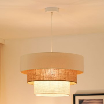 Brilagi - Pakabinamas sietynas DENVER LUNETA 1xE27/15W/230V diametras 45 cm smėlio spalva/ruda/kreminė