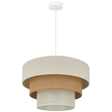 Brilagi - Pakabinamas sietynas DENVER LUNETA 1xE27/15W/230V diametras 45 cm smėlio spalva/ruda/kreminė