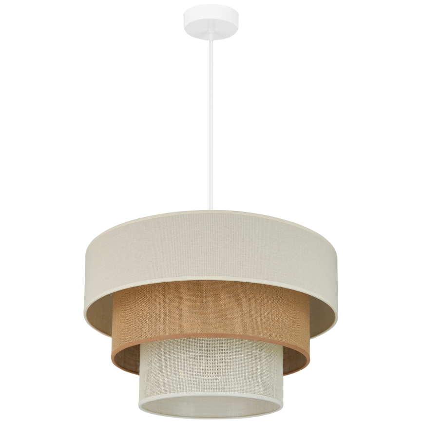Brilagi - Pakabinamas sietynas DENVER LUNETA 1xE27/15W/230V diametras 45 cm smėlio spalva/ruda/kreminė