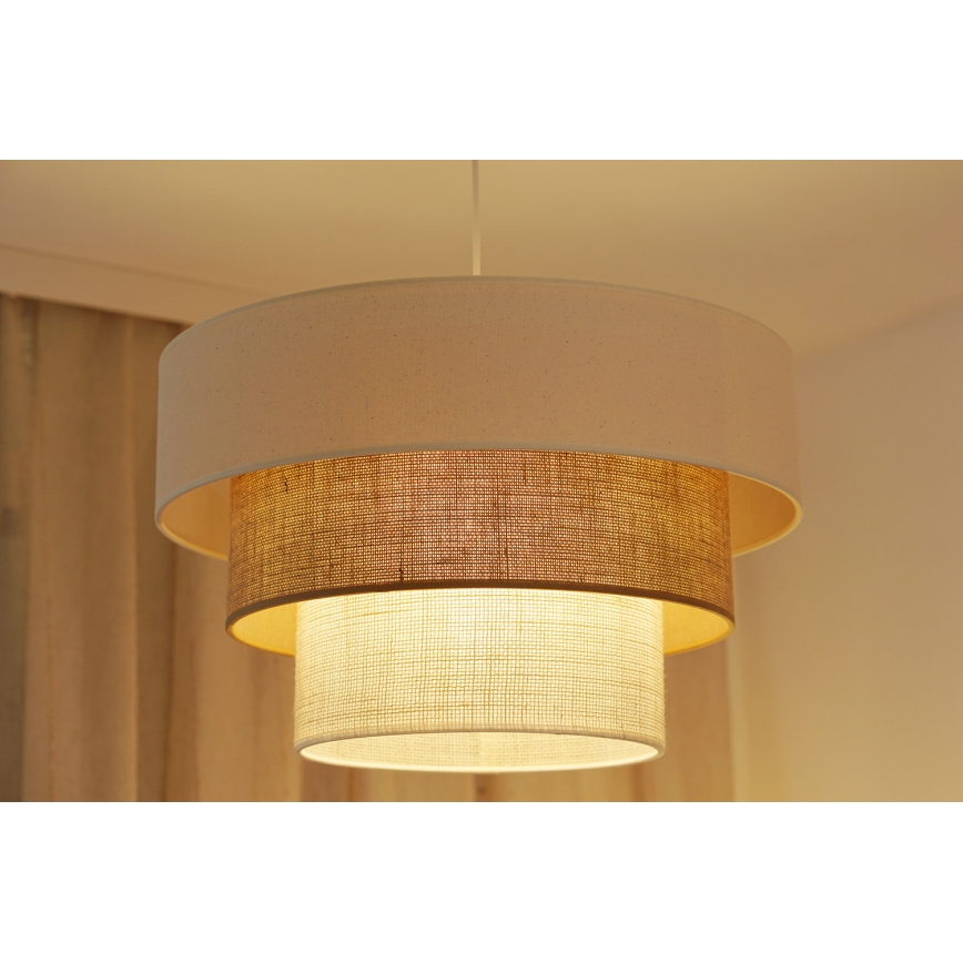 Brilagi - Pakabinamas sietynas DENVER LUNETA 1xE27/15W/230V diametras 45 cm smėlio spalva/ruda/kreminė