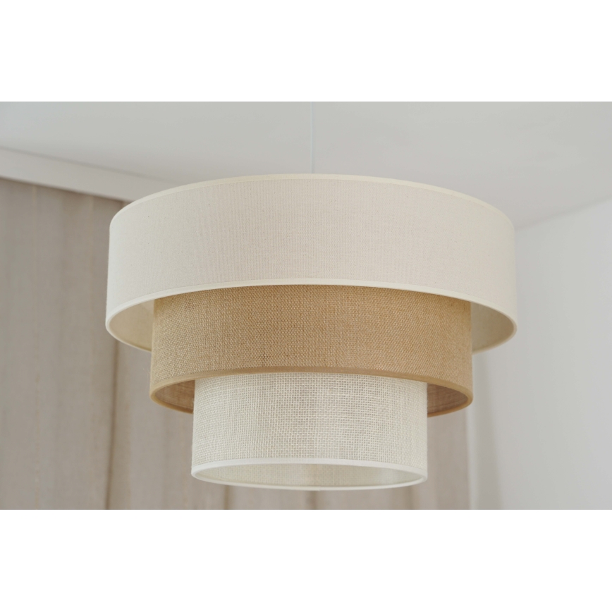 Brilagi - Pakabinamas sietynas DENVER LUNETA 1xE27/15W/230V diametras 45 cm smėlio spalva/ruda/kreminė