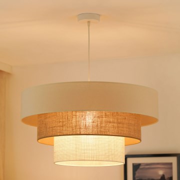 Brilagi - Pakabinamas sietynas DENVER LUNETA 1xE27/15W/230V diametras 60 cm smėlio spalva/ruda/kreminė