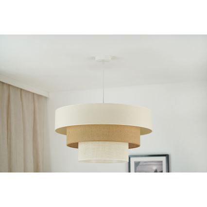 Brilagi - Pakabinamas sietynas DENVER LUNETA 1xE27/15W/230V diametras 60 cm smėlio spalva/ruda/kreminė