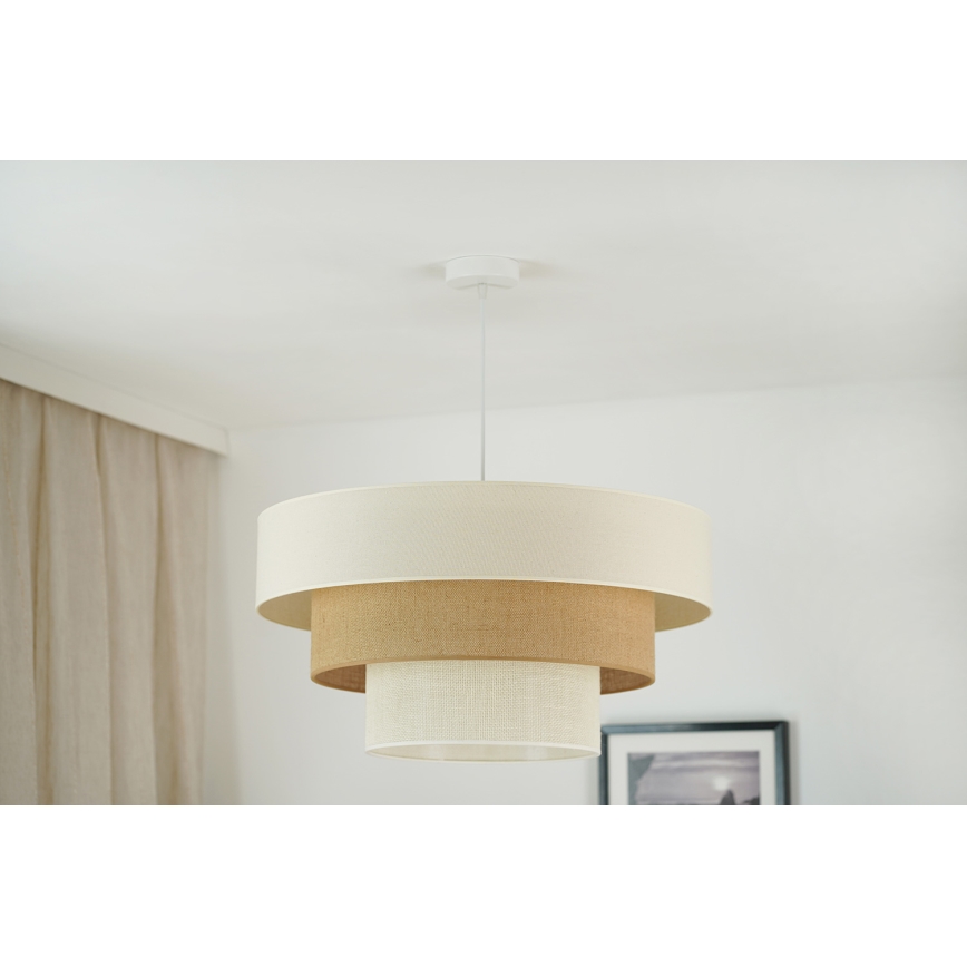 Brilagi - Pakabinamas sietynas DENVER LUNETA 1xE27/15W/230V diametras 60 cm smėlio spalva/ruda/kreminė