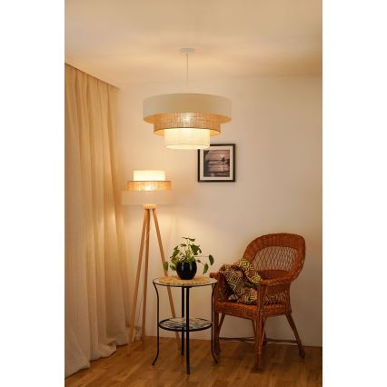 Brilagi - Pakabinamas sietynas DENVER LUNETA 1xE27/15W/230V diametras 60 cm smėlio spalva/ruda/kreminė