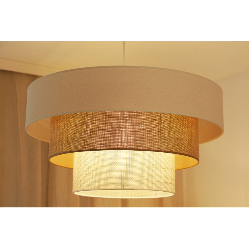 Brilagi - Pakabinamas sietynas DENVER LUNETA 1xE27/15W/230V diametras 60 cm smėlio spalva/ruda/kreminė