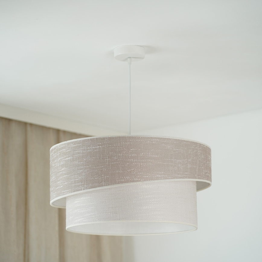 Brilagi - Pakabinamas sietynas DOVER SHINE 1xE27/15W/230V diametras 50 cm pilka/kreminė
