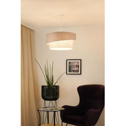 Brilagi - Pakabinamas sietynas DOVER SHINE 1xE27/15W/230V diametras 50 cm pilka/kreminė