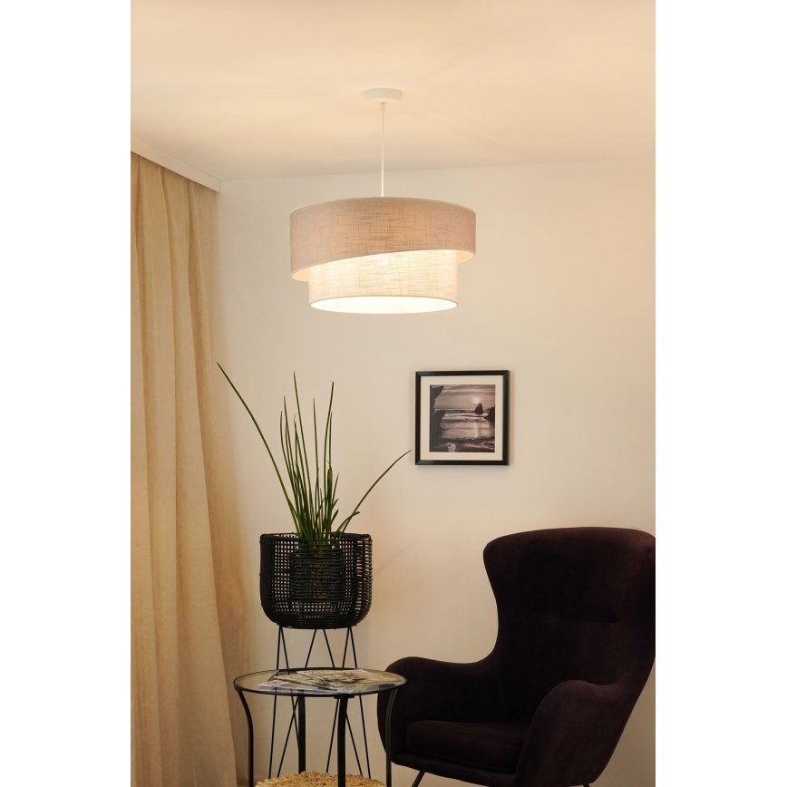 Brilagi - Pakabinamas sietynas DOVER SHINE 1xE27/15W/230V diametras 50 cm pilka/kreminė