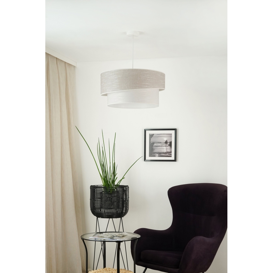 Brilagi - Pakabinamas sietynas DOVER SHINE 1xE27/15W/230V diametras 50 cm pilka/kreminė