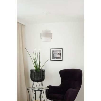 Brilagi - Pakabinamas sietynas DOVER SPACE 1xE27/15W/230V diametras 25 cm pilka/kreminė