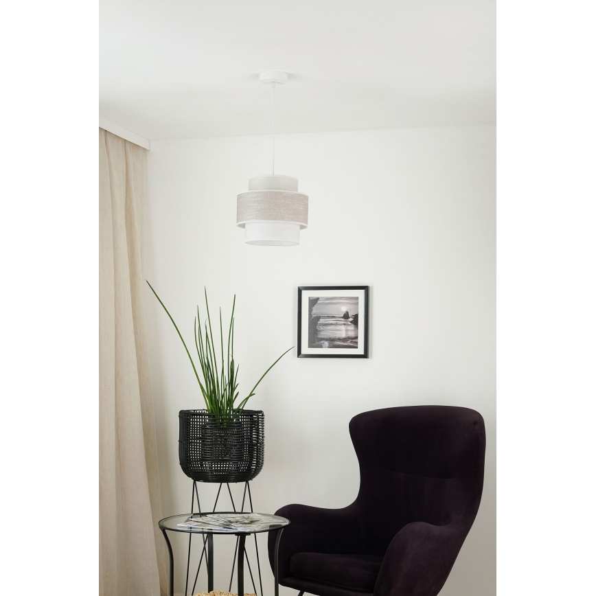 Brilagi - Pakabinamas sietynas DOVER SPACE 1xE27/15W/230V diametras 25 cm pilka/kreminė