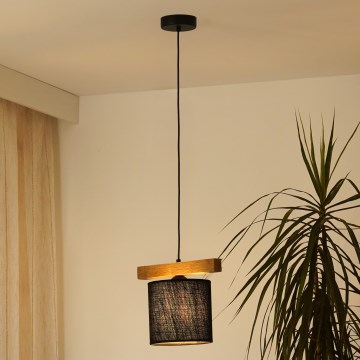 Brilagi - Pakabinamas sietynas FOREST 1xE27/15W/230V pušis/juoda
