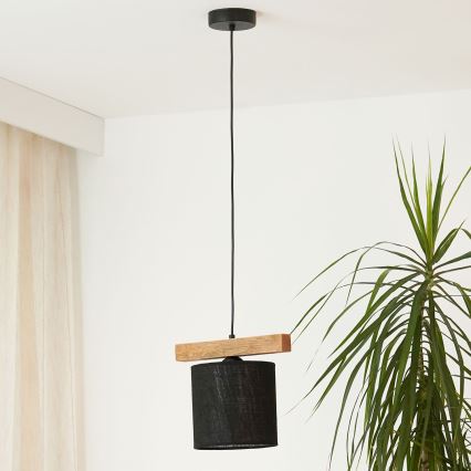 Brilagi - Pakabinamas sietynas FOREST 1xE27/15W/230V pušis/juoda