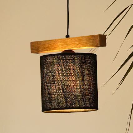 Brilagi - Pakabinamas sietynas FOREST 1xE27/15W/230V pušis/juoda