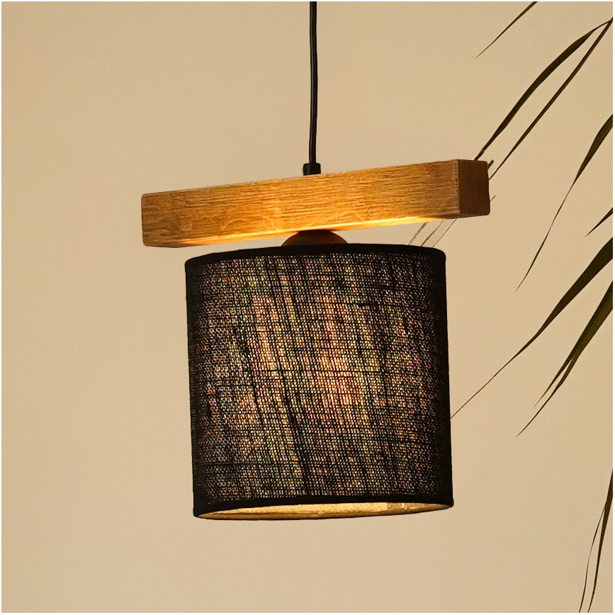 Brilagi - Pakabinamas sietynas FOREST 1xE27/15W/230V pušis/juoda