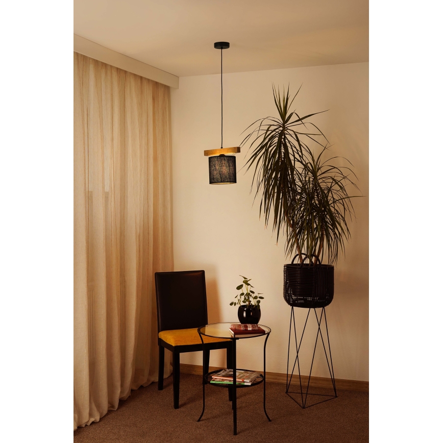Brilagi - Pakabinamas sietynas FOREST 1xE27/15W/230V pušis/juoda