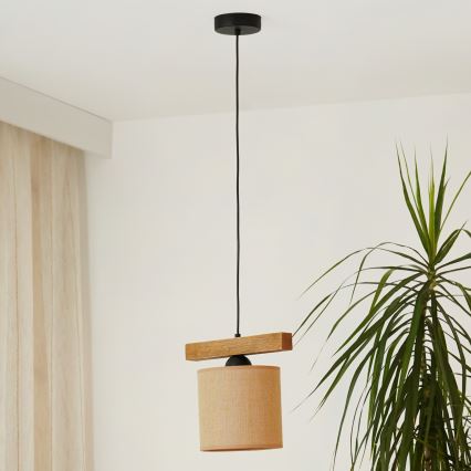 Brilagi - Pakabinamas sietynas FOREST 1xE27/15W/230V pušis/ruda/juoda