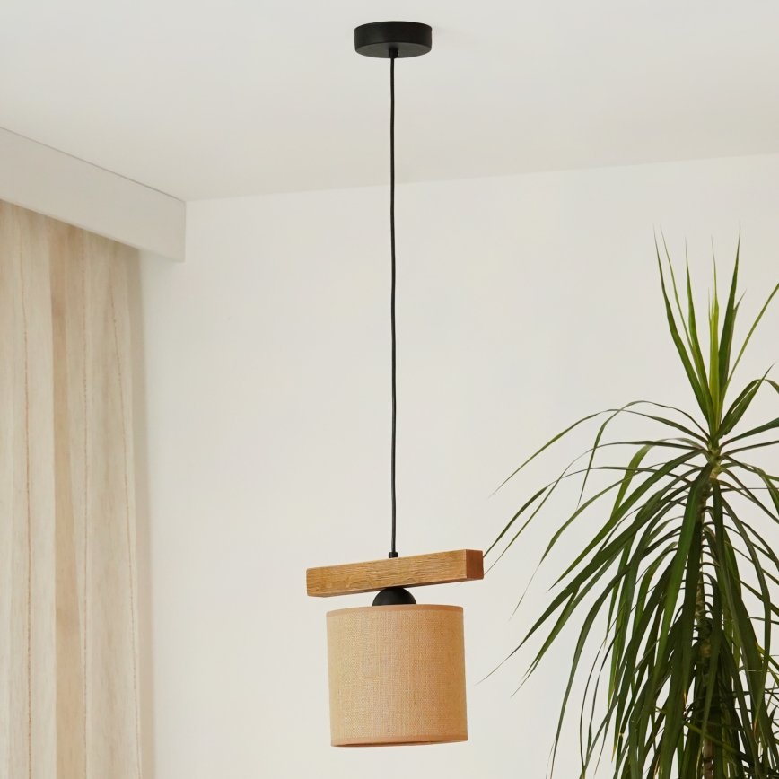 Brilagi - Pakabinamas sietynas FOREST 1xE27/15W/230V pušis/ruda/juoda