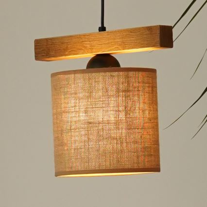 Brilagi - Pakabinamas sietynas FOREST 1xE27/15W/230V pušis/ruda/juoda