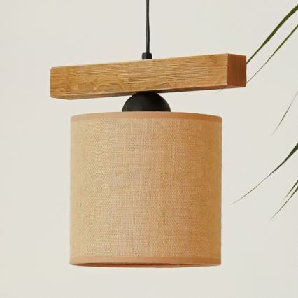 Brilagi - Pakabinamas sietynas FOREST 1xE27/15W/230V pušis/ruda/juoda