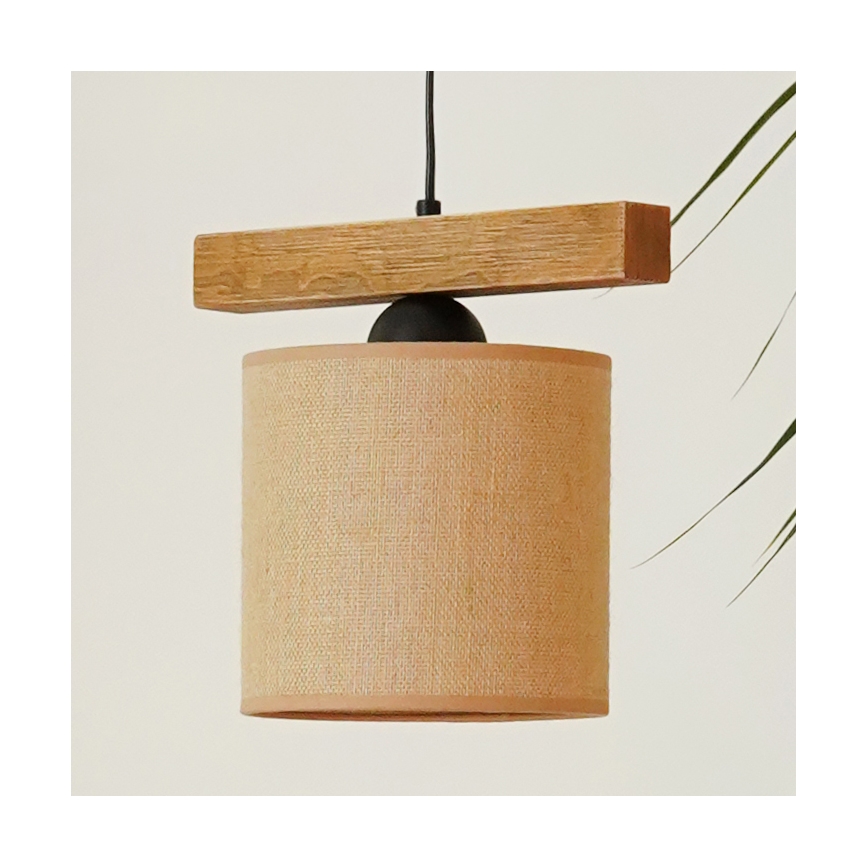 Brilagi - Pakabinamas sietynas FOREST 1xE27/15W/230V pušis/ruda/juoda
