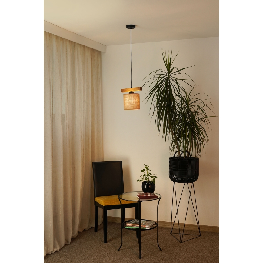 Brilagi - Pakabinamas sietynas FOREST 1xE27/15W/230V pušis/ruda/juoda