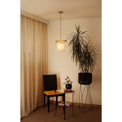 Brilagi - Pakabinamas sietynas FOREST 1xE27/15W/230V pušis/ruda/kreminė