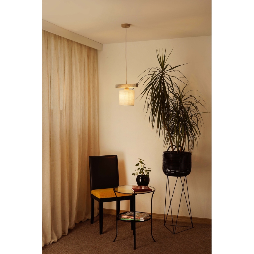 Brilagi - Pakabinamas sietynas FOREST 1xE27/15W/230V pušis/ruda/kreminė
