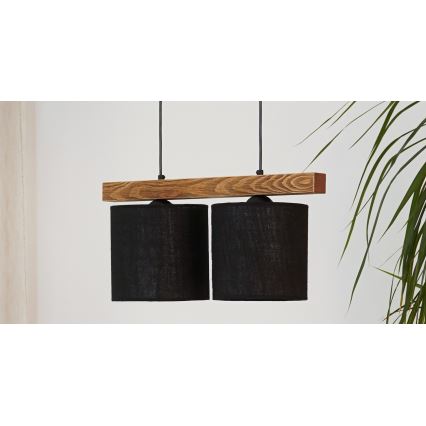 Brilagi - Pakabinamas sietynas FOREST 2xE27/15W/230V pušis/juoda