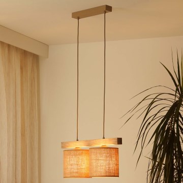 Brilagi - Pakabinamas sietynas FOREST 2xE27/15W/230V pušis/ruda