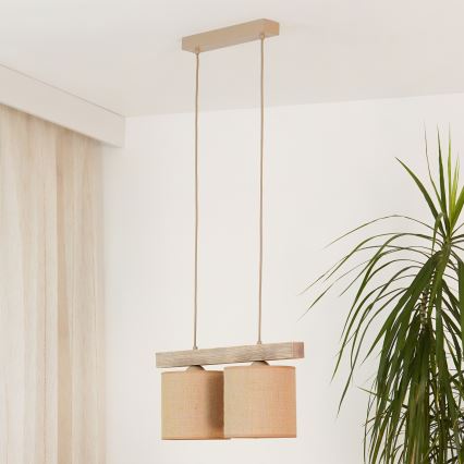 Brilagi - Pakabinamas sietynas FOREST 2xE27/15W/230V pušis/ruda