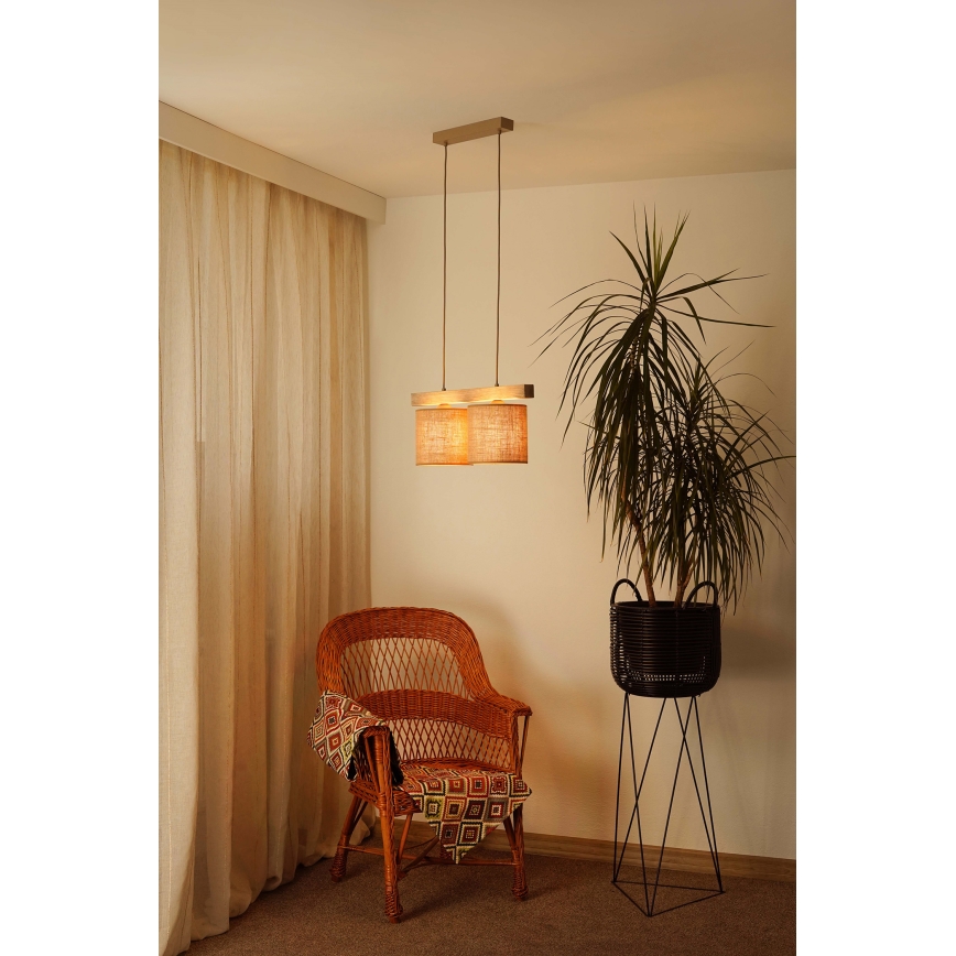 Brilagi - Pakabinamas sietynas FOREST 2xE27/15W/230V pušis/ruda